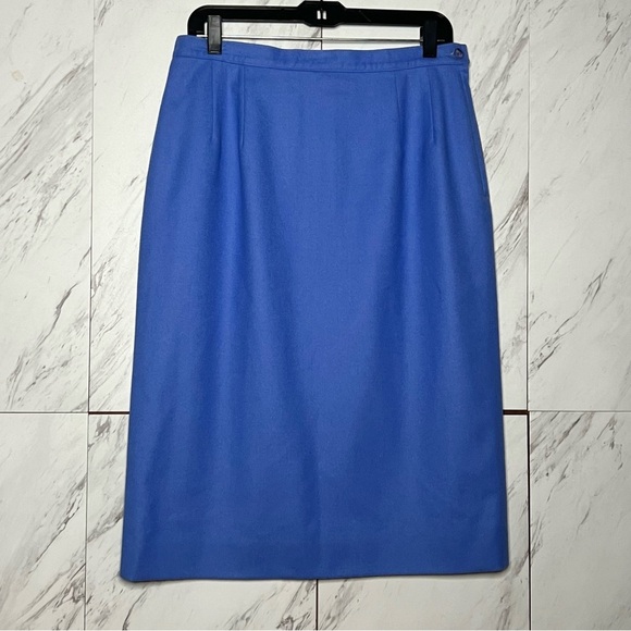 Pendleton Pure Virgin Wool Blue Tailored Pencil Skirt SZ 14 - Picture 1 of 4